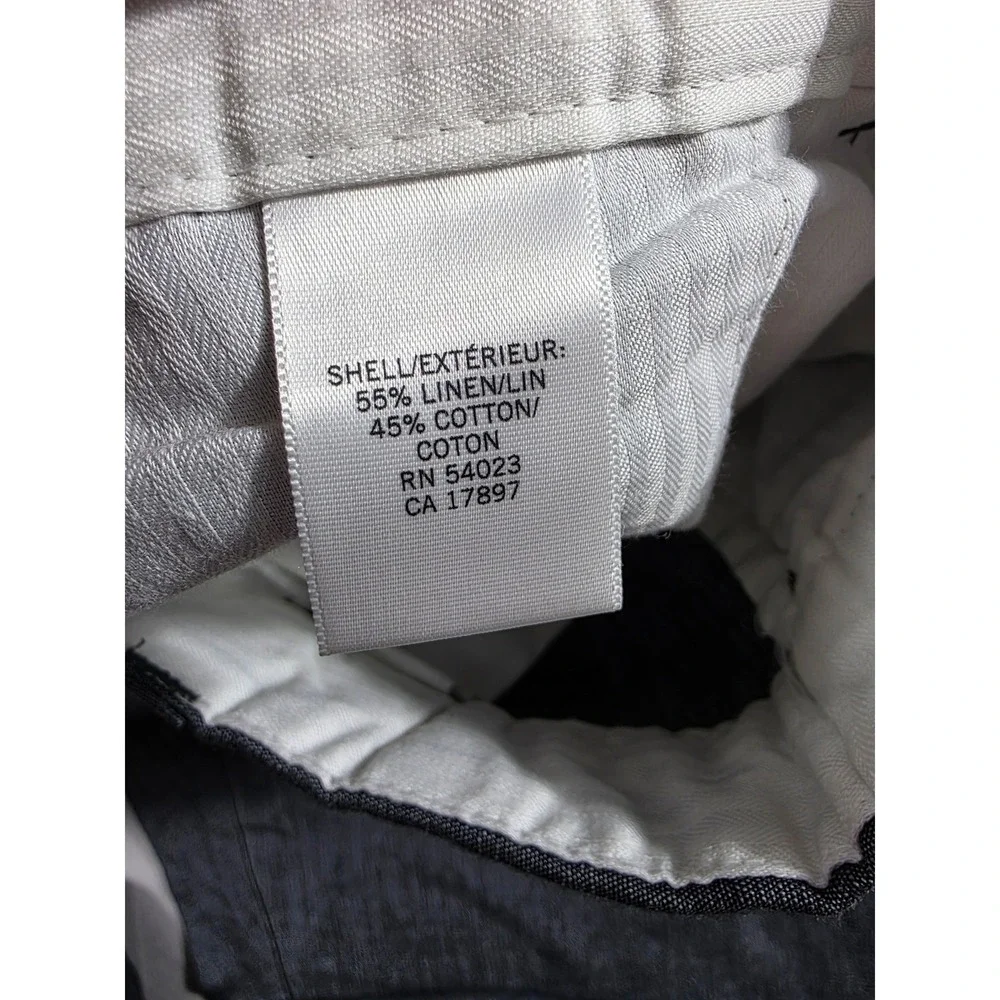 Banana Republic Gavin Straight Fit Pants Mens 34x32 Gray Linen Blend NEW